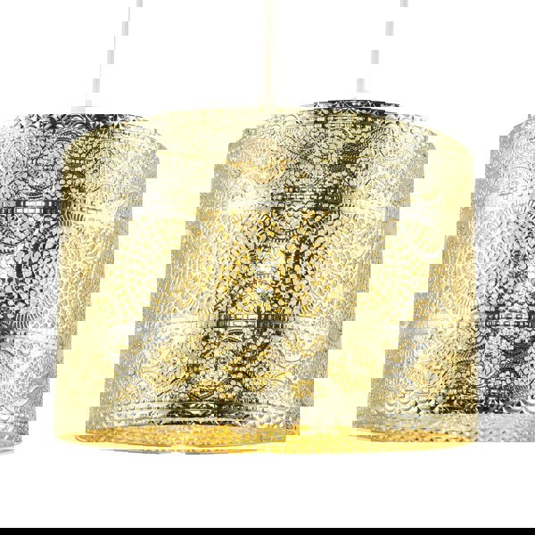 Ornate Moroccan Designed Pendant Shade with Wavy Lines and Circles Image 1