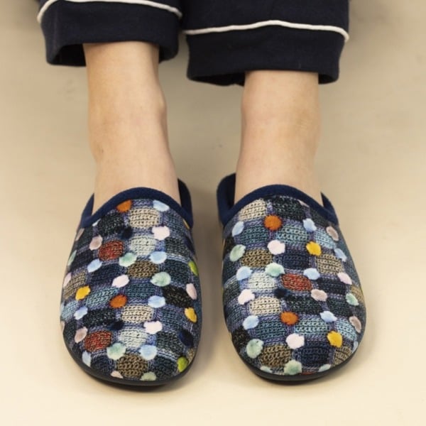 Lunar Women's Crackle Slippers - Navy