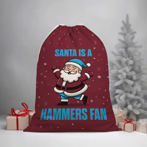 BritishmadeGifts Santa is a Hammers Fan - Football Fan Santa Sack