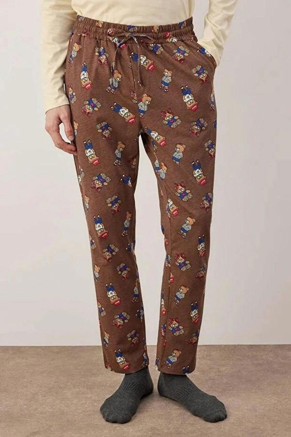 WOVCOR 2-Piece Teddy Bear Print Knit Pajama Set