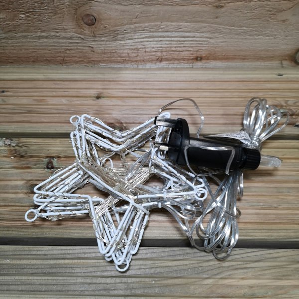 Samuel Alexander 1.2m Christmas Static Star LED Silver Pin Wire V Curtain Lights in Rainbow