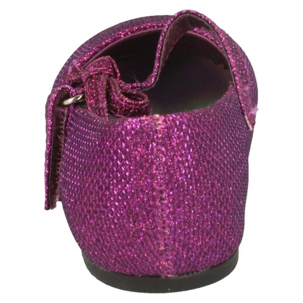 Spot On Girls Spot On Flat Shoe With Glitter Bow Decoration