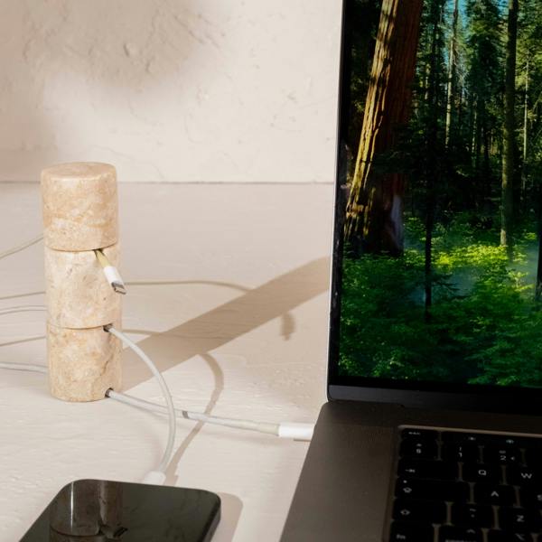 Marble cable pillar tower all sizes desk cable organiser genuine stone