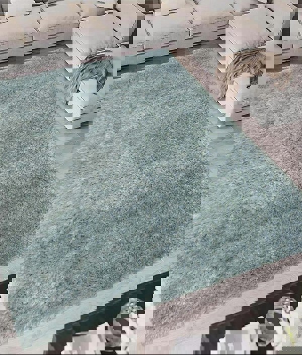 Solid Design Shaggy Rug in Duck Egg Blue | The Rugs