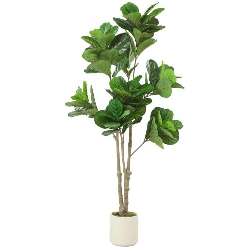 Wyld Haus Pararale Artificial Fiddle Leaf Fig Style Tree With Broad Leaves 180cm Green