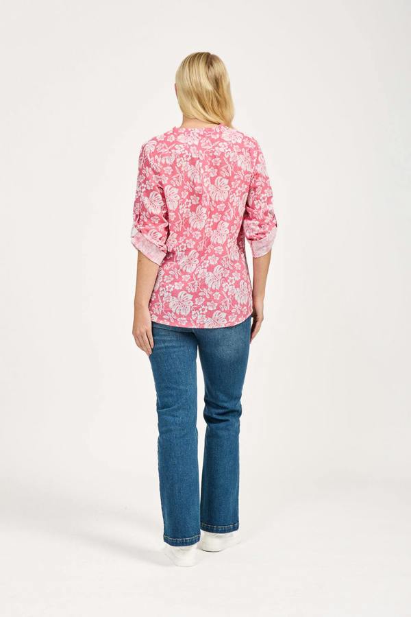 Mudflower Leaf Print Cotton Shirt