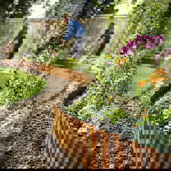 Nicoman Corrugated Pre-Rusted Metal Garden Border Roll