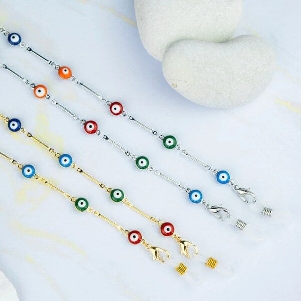The Colourful Aura Colourful Evil Eyeglass Chain And Reading Glass Detachable Chain Holder