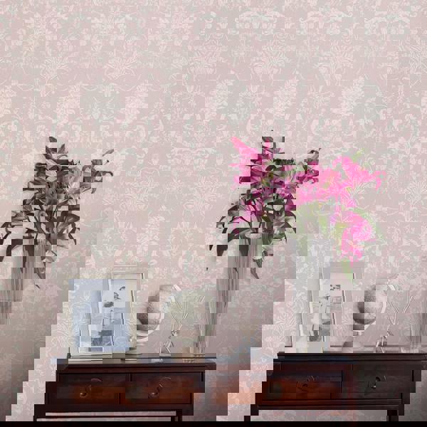 Laura Ashley Josette Wallpaper - Amethyst - 10m