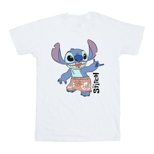 Disney Girls Lilo & Stitch Bermuda Shorts Cotton T-Shirt - White