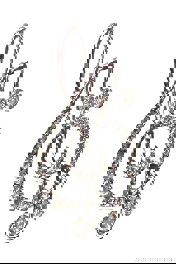 Paulo Due Treble Clef Music Symbol Diamante Brooch