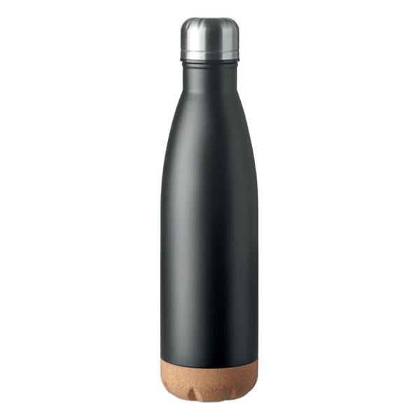 MidOcean Aspen Cork Double Wall 500ml Water Bottle - Black - 
