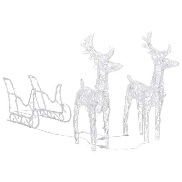 Berkfield Reindeers & Sleigh Christmas Decoration 320 LEDs Acrylic