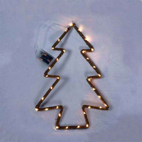 5cm Christmas Tree Silhouette LED Hemp Rope Light Decoration, Warm White, Battery Operated image 4