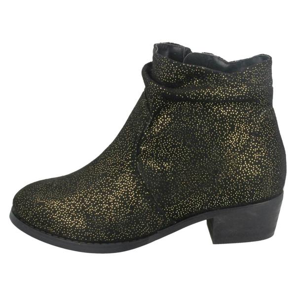 Spot On Girls Spot On Mid Heel Rouched Ankle Boots