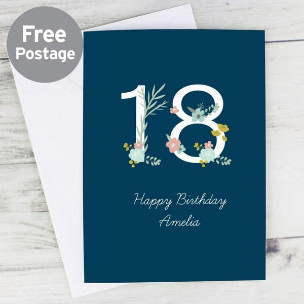 Personalised Memento Company Personalised Floral Age Birthday Card