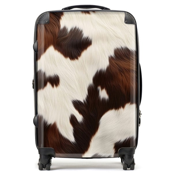 Warren Reed Cow Hide Print Design Suitcase