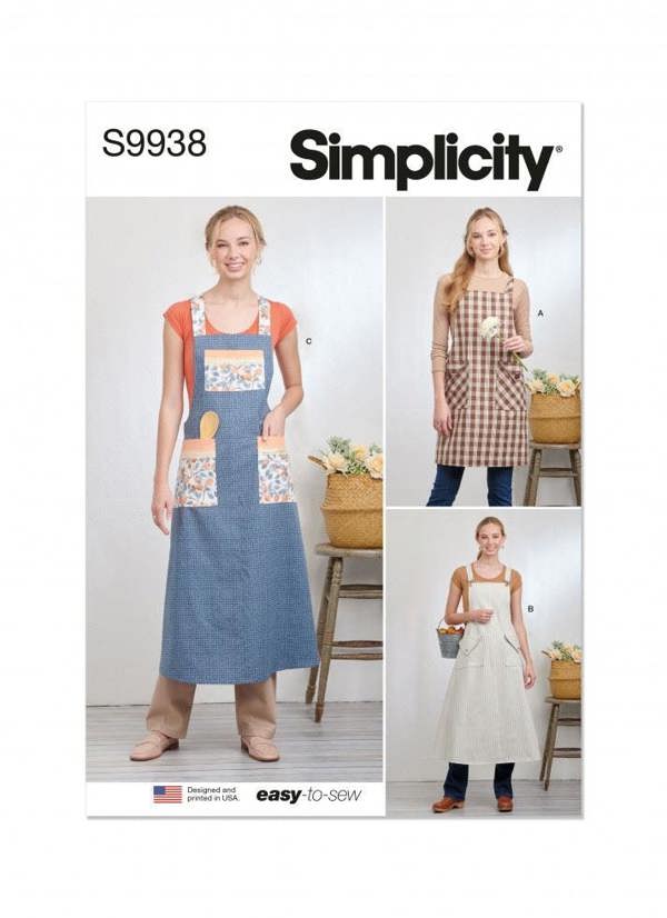 Simplicity Sewing Pattern 9938, Aprons for Women, A (XS-S-M-L-XL) - Easy
