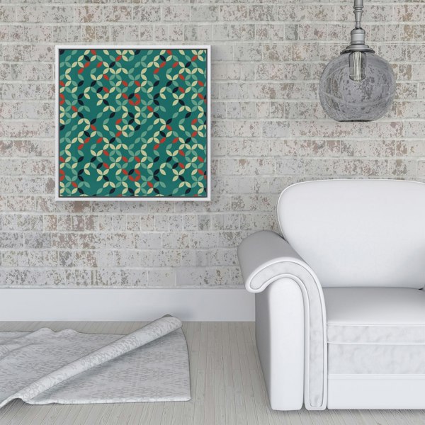 Warren Reed Geometric Pattern Design Framed Canvas