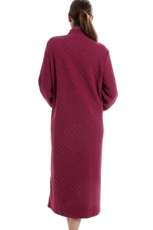Womens Soft Fleece Floral Full Length Button Up Housecoats