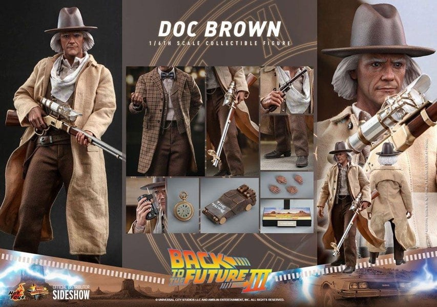 Hot Toys Doc Brown Back To The Future III Movie Masterpiece Action Figure 1:6 Scale Hot Toys 909370