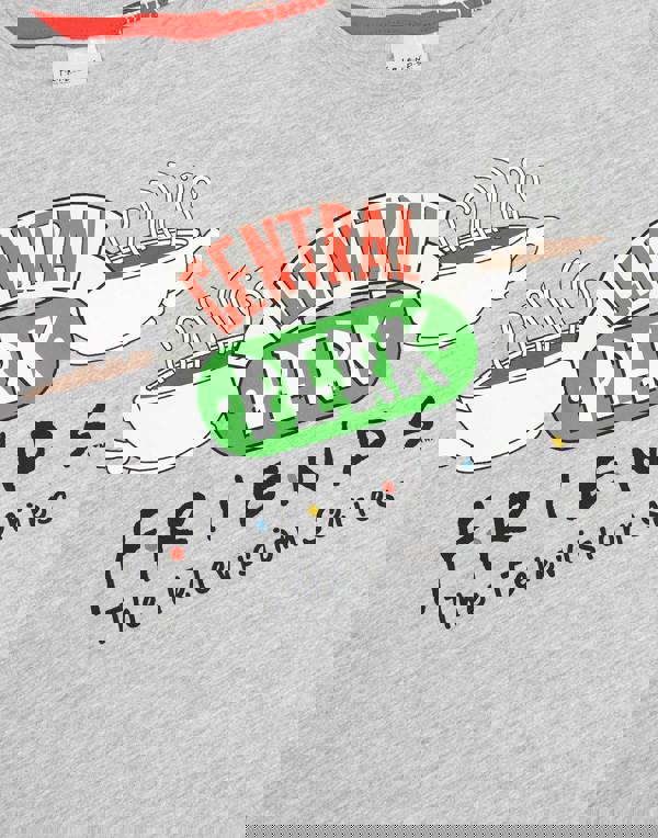 Friends Womens Grey Logo Short Sleeve Long Leg Pyjama Set