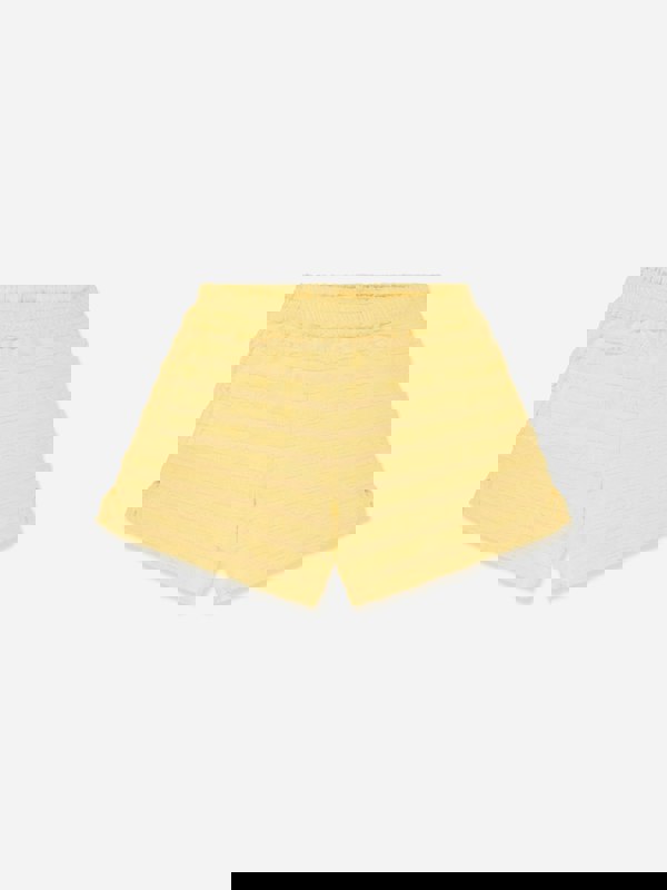 Emporio Armani Girls Striped Logo Shorts in Yellow