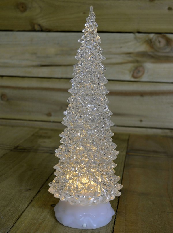 Samuel Alexander 30cm Dual Power LED Water Spinner Christmas Tree With Warm White LEDs