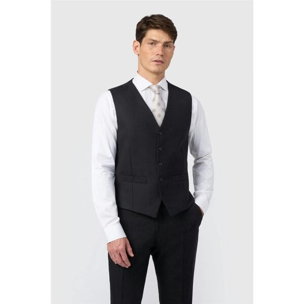 Alexandre Silver Alexandre Regular Fit Berwick Wool Masonic Herringbone Waistcoat