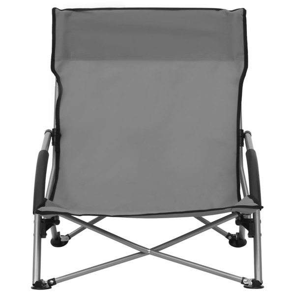 Berkfield Folding Beach Chairs 2 pcs Grey Fabric