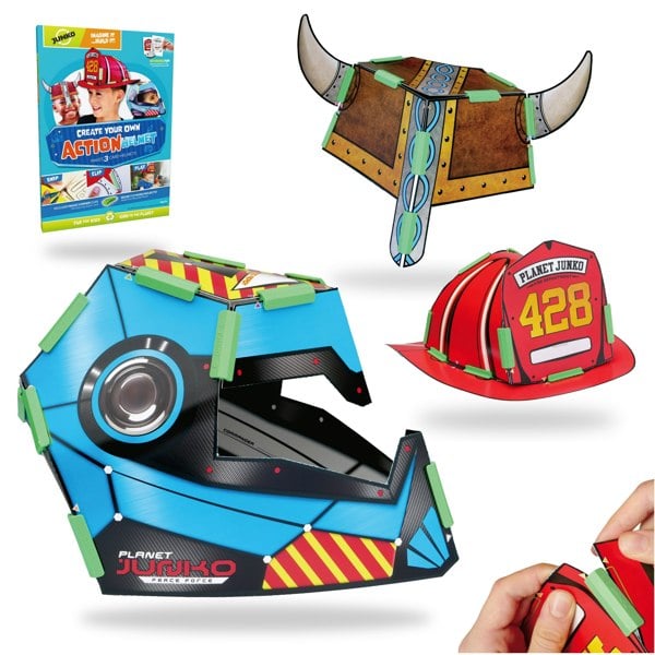 JUNKO Create Your Own Action Helmet - FIrefighter, Space Commander, Viking
