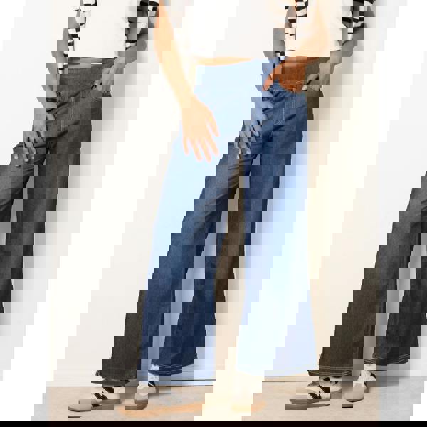 Blue Vanilla Multi Stretch Side Stripe Deep Waistband Trousers