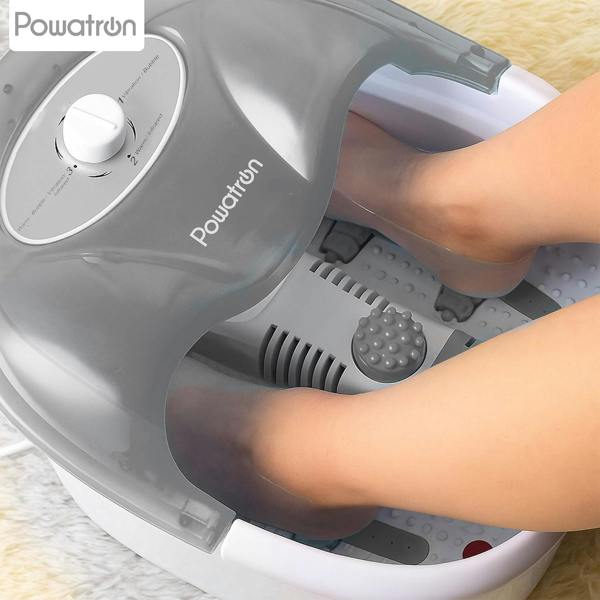 Powatron Foot Spa with Complete Pedicure Set - Electric Foot Bath Spa Massager Vibrating Massage Rollers Infrared Lights