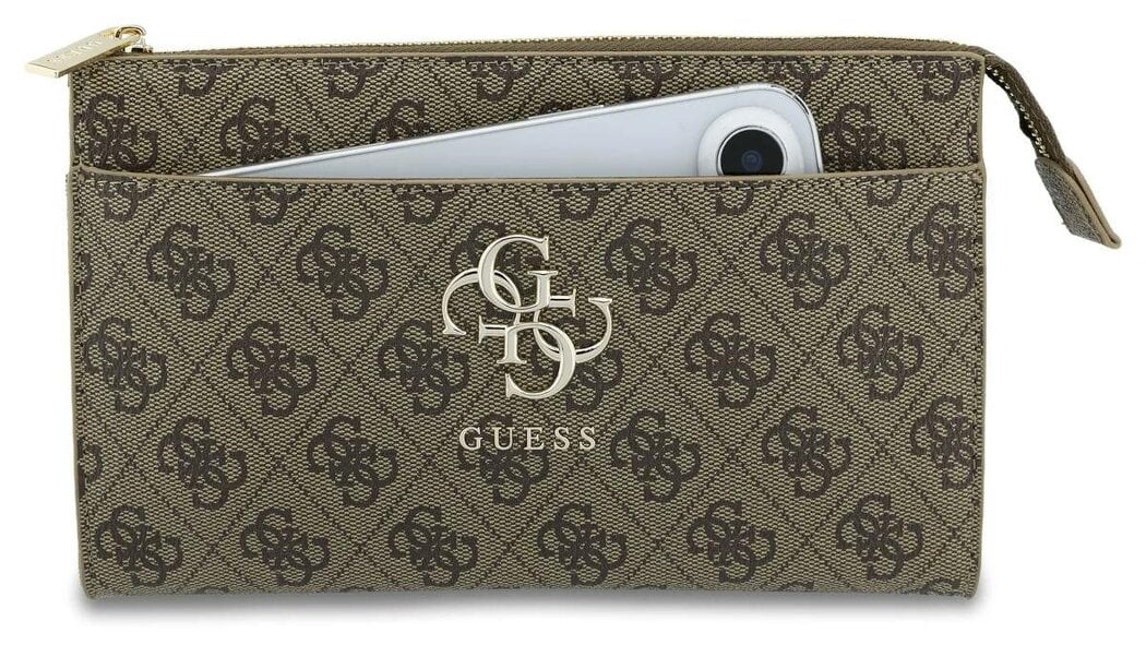 Guess PU Big 4G Logo Universal Phone Pouch with Strap Brown - GUWPO5P4GP4GLW