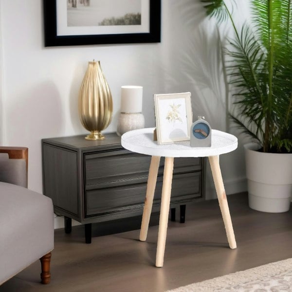 Rafaelo Mobilia Narrow Side Table With Flower Design