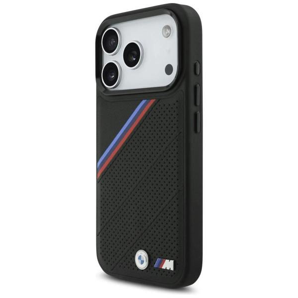 BMW M Tricolor Metal Logo Case with MagSafe for iPhone 17 Pro 6.3" Black - BMHMP17L25PCSPEK