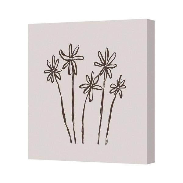 Benjamin Tate Design Contemporary Floral Canvas Art Print With Deep Wooden Frame