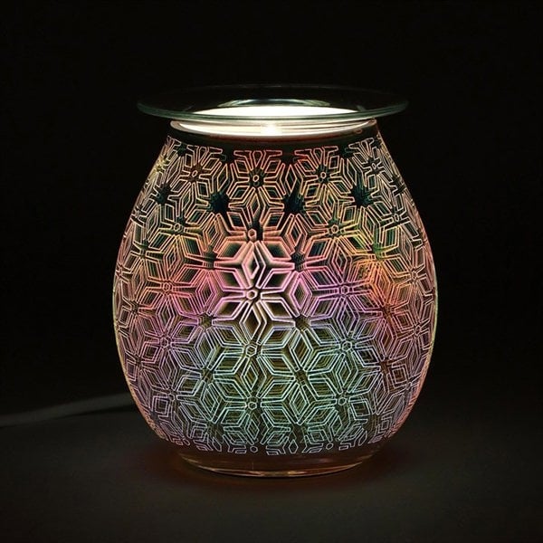 Serano 3D Geometric Flower Light Up Electric Oil Burner