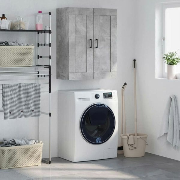 Berkfield Wall Mounted Cabinet Concrete Grey 69.5x34x90 cm Engineered Wood