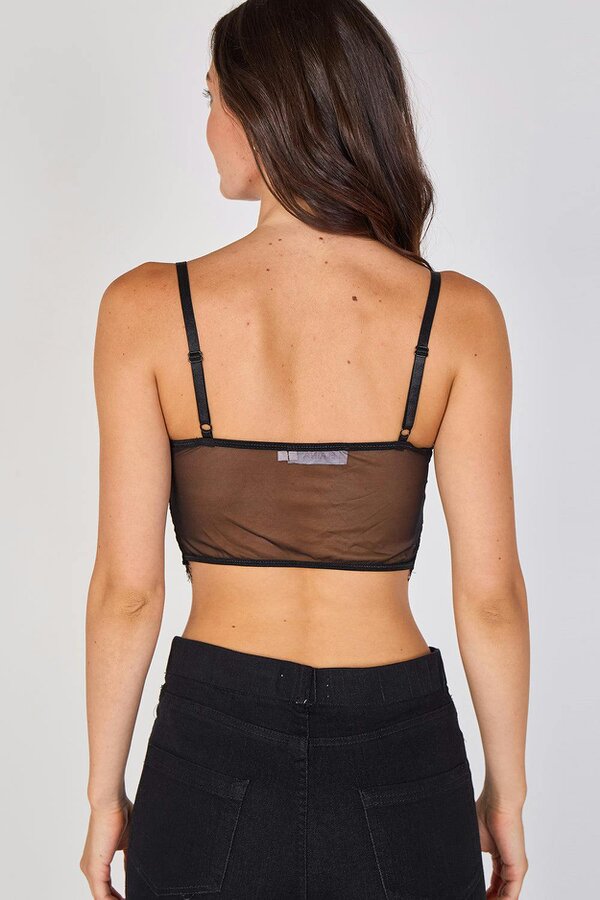Elaina Fashion Sheer Lace Eyelash Trim Bralette
