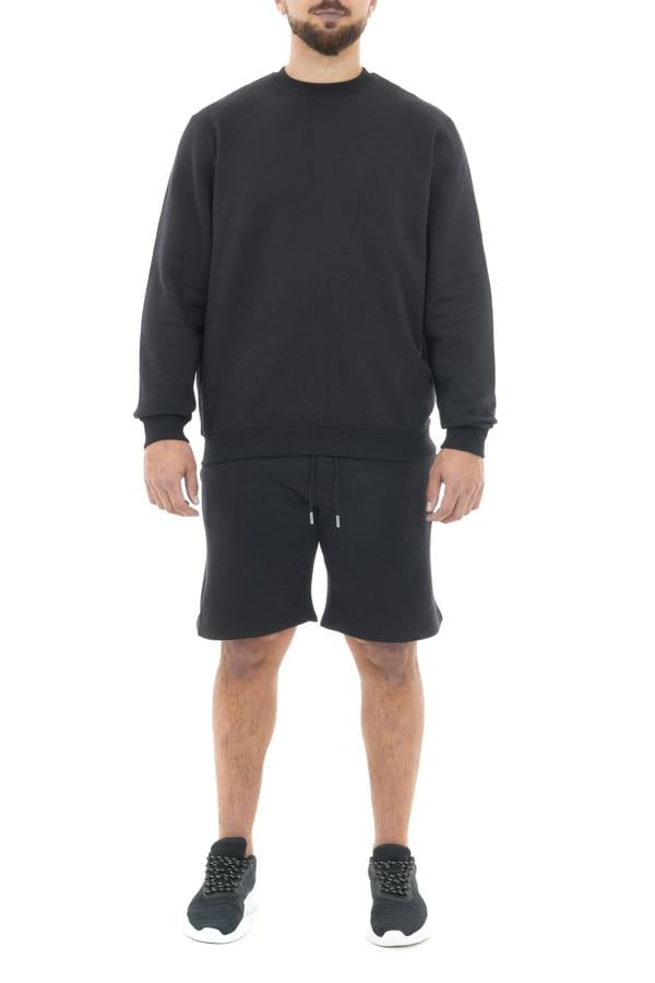 Smart Living Mens Polycotton Sweatshirt - Casual Long Sleeve Crewneck Pullover Jumper - Black