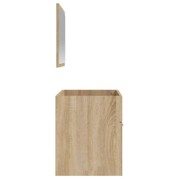 Berkfield Bathroom Cabinet with Mirror Sonoma Oak Engineered Wood