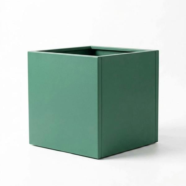 Nicoman Galvanised Steel Cube Metal Planter 50x50x50cm - Green