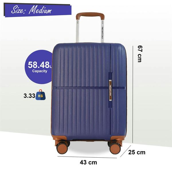 Infinity Luggage Strong Hard Shell Suitcase Set 8 Wheel Cabin Luggage Holiday Travel Case