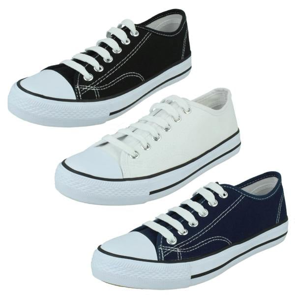 Spot On Ladies Spot On Casual Lace Up Trainers F80543
