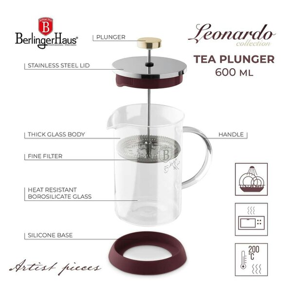 Berlinger Haus Coffee & Tea Plunger 600 ml BH8584 Leonardo