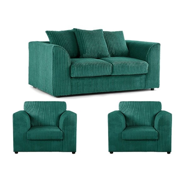 Furnishings For Less Luxor Jumbo Cord 2 Seater and 2 x Armchairs - Scatter Back