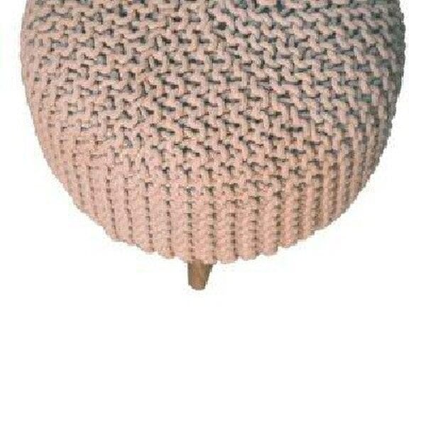 Wyld Haus Mantua Beige Woven Round Footstool