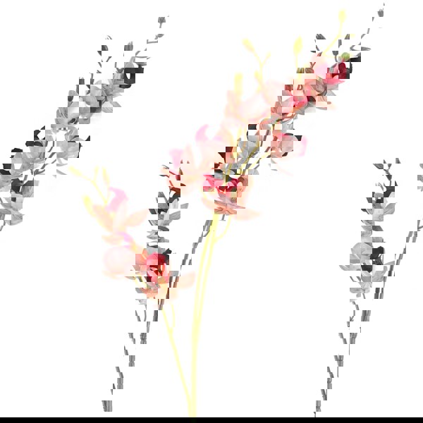 Leaf Pack of 6 x 80cm Pink Artificial Mini Orchid Stem