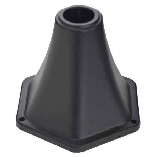 Black solar lantern base cap with rounded top and two side holes